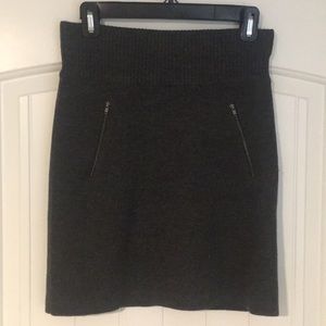 Charcoal grey knit pencil skirt